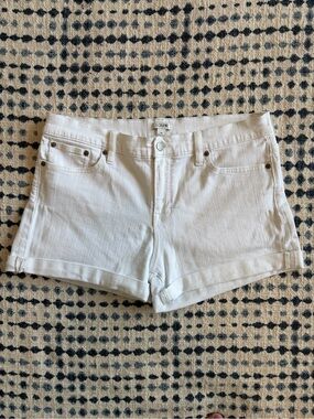 J. Crew high rise White Denim Shorts